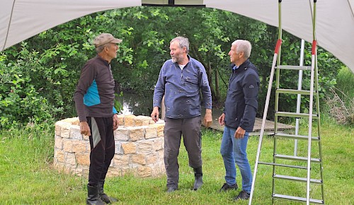 Wolfgang, Bernd, Ingolf beim Aufbau